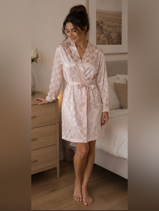 Lissome Other - LISSOME WOMEN’S AND WOMEN’S PLUS SATIN CHECKERED ROBE 👘